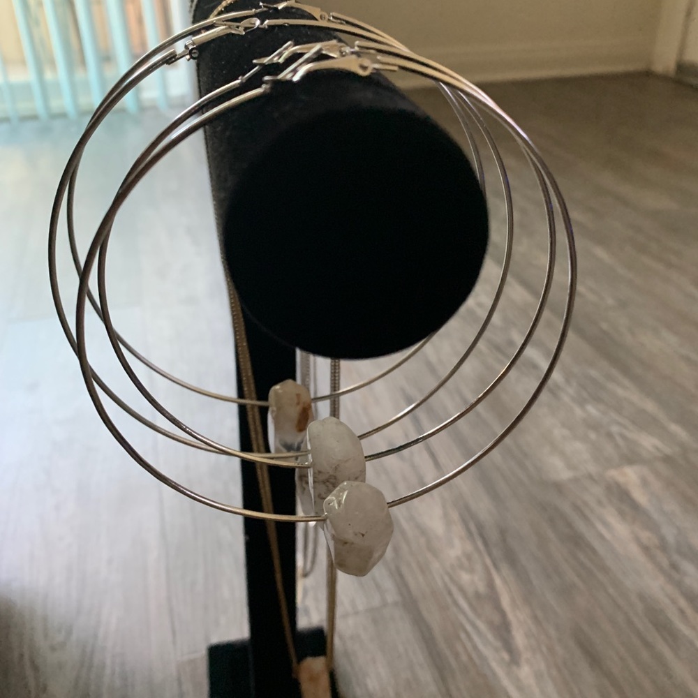 Crystal Quartz Hoop Earrings